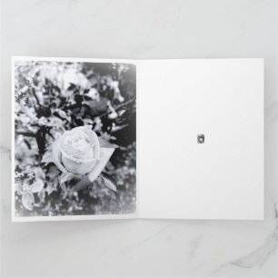 Monochrome Rose Guest Book for Wedding Card
