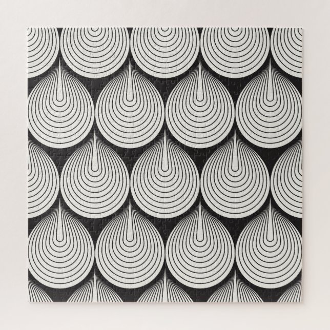 Monochrome Scales: Stylish Geometric Jigsaw Puzzle (Vertical)
