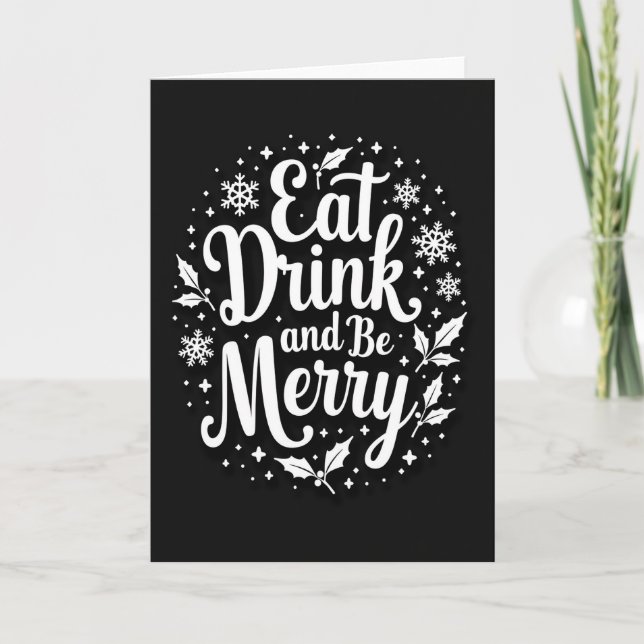 Monochrome Script Christmas Card (Front)