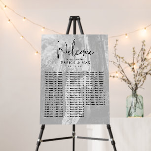 Monochrome Seating Chart Wedding Photo Welcome Foam Board
