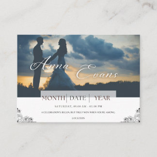 Monochrome Sentiment Wedding Invitation Card