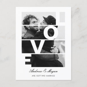 Monochrome Simple Elegant Love Photo wedding Postcard