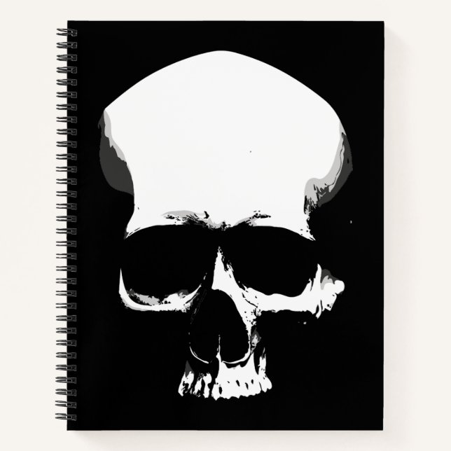 Monochrome Skull Art Notebook (Front)