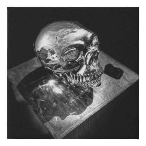 Monochrome Skull _ Mexico City Faux Canvas Print