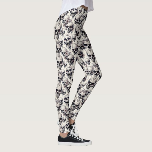 Monochrome Skulls Leggings (Right)
