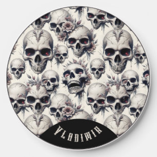Monochrome Skulls Wireless Charger