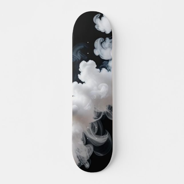 Monochrome Smoke Cloud Skateboard (Front)