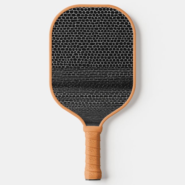 Monochrome snake straight line carbon fiber pickleball paddle  (Front)