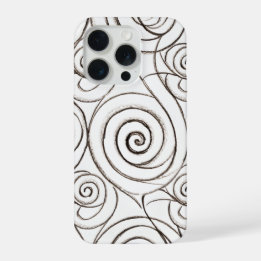 Monochrome Spiral Tessellation Optical Illusion iPhone 15 Pro Case