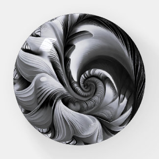 Monochrome Spiral Whirl  Paperweight