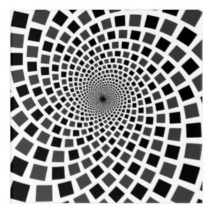Monochrome Square Vortex Acrylic Print
