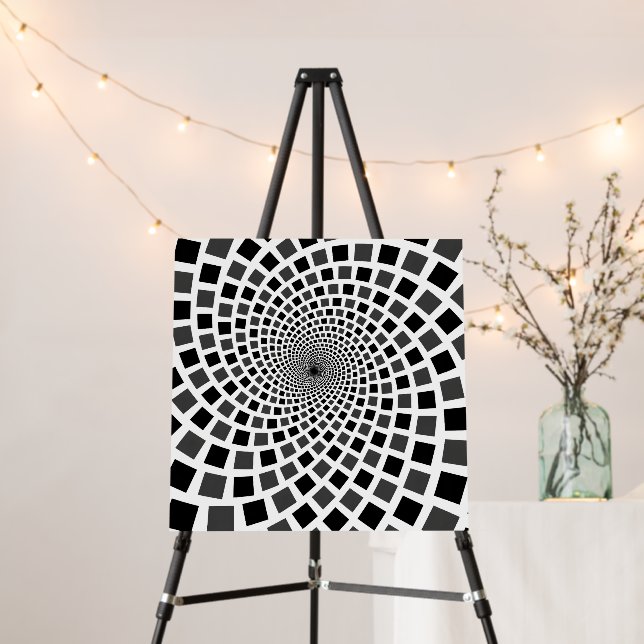 Monochrome Square Vortex Foam Board (In Situ (Stand))
