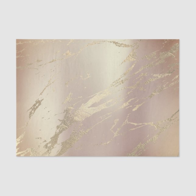 Monochrome Stone Copper Rose Gold Metallic Marble Tissue Paper (Front)