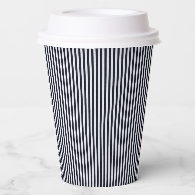 Monochrome Stripe Paper Cup – Bold & Classic (Front)