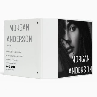Monochrome Stylist Business Card Design Binder