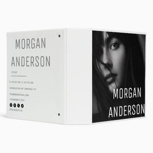 Monochrome Stylist Business Card Design Binder