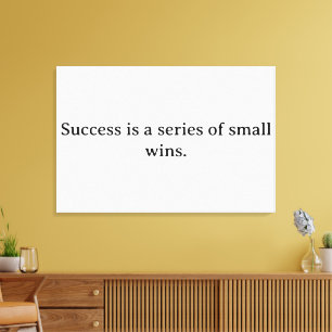 Monochrome Success Quote – Motivation Typography Canvas Print