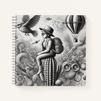 "Monochrome Surrealism Collection" Notebook