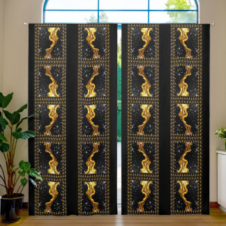 Monochrome Swirl/Grid Designer lMonochrome Festive Blackout Curtains