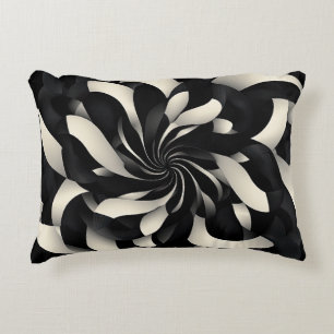 Monochrome Swirl of Elegance Accent Pillow
