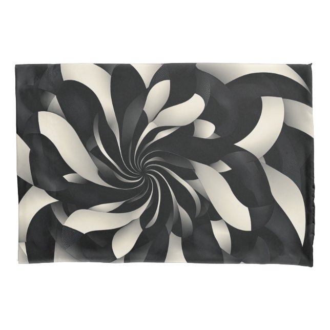 Monochrome Swirl of Elegance Pillow Case (Front)