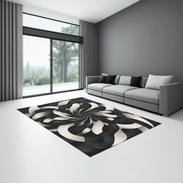 Monochrome Swirl of Elegance Rug (Insitu (Indoor 3))