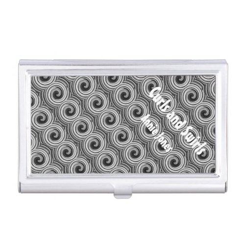 monochrome swirls modern hairdressers contempory business card case