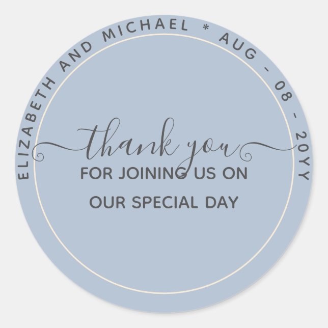 Monochrome Thank You Favor Labels (Front)