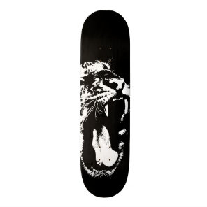 Monochrome Tiger Skateboard Deck