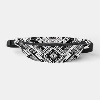 Monochrome Tribal- Bold Symmetry in Black Fanny Pack