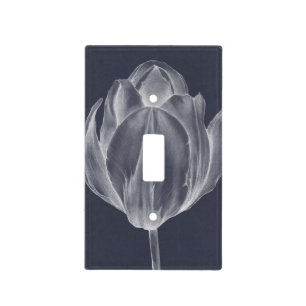 Monochrome Tulip I Light Switch Cover