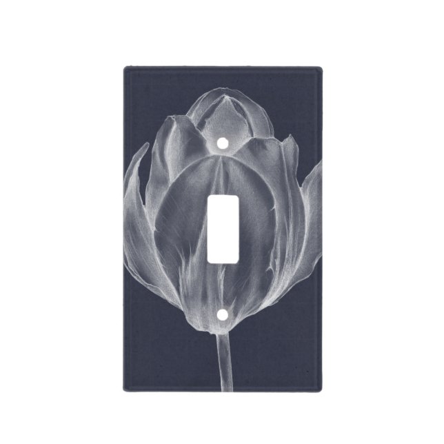 Monochrome Tulip I Light Switch Cover (Front)