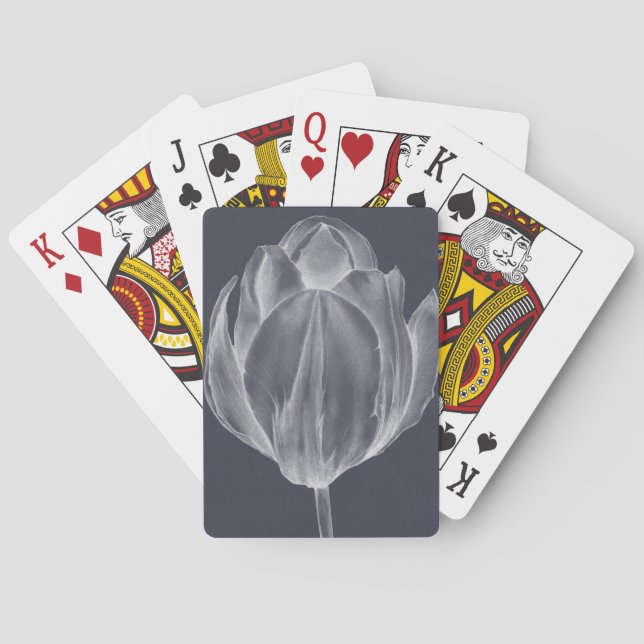 Monochrome Tulip I Poker Cards (Back)