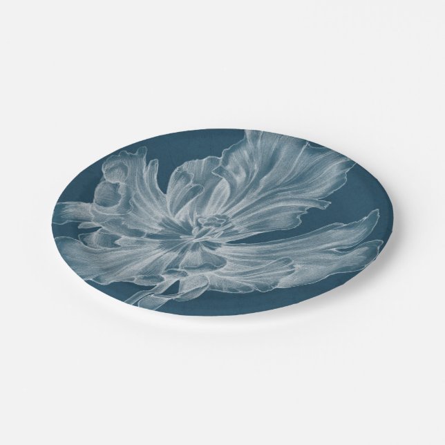 Monochrome Tulip II Paper Plates (Angled)