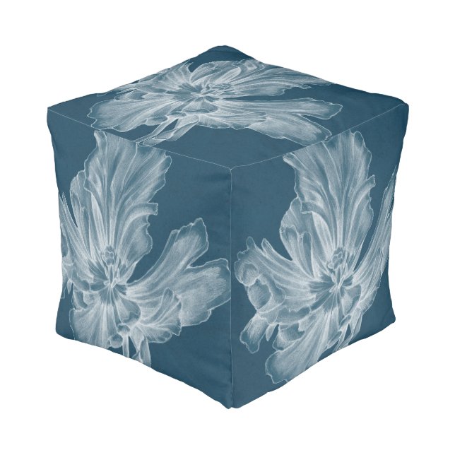Monochrome Tulip II Pouf (Angled Front)