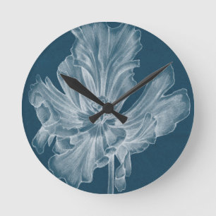 Monochrome Tulip II Round Clock