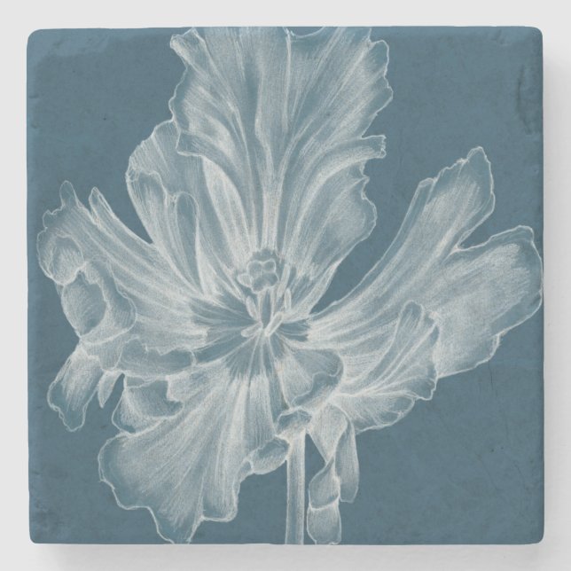 Monochrome Tulip II Stone Coaster (Front)