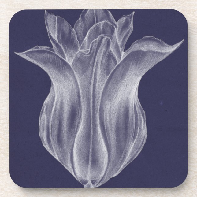 Monochrome Tulip III Drink Coaster (Front)