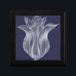 Monochrome Tulip III Keepsake Box<br><div class="desc">Floral</div>
