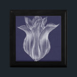 Monochrome Tulip III Keepsake Box<br><div class="desc">Floral</div>