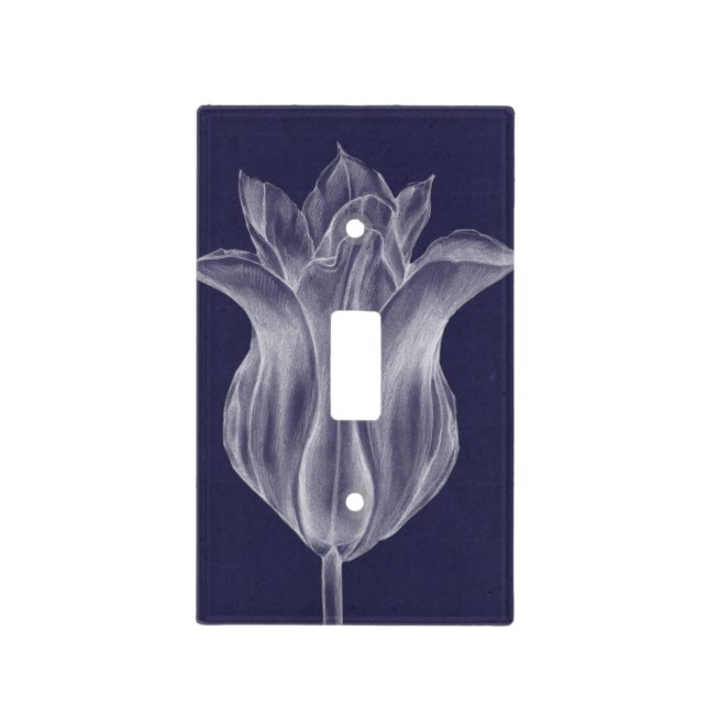 Monochrome Tulip III Light Switch Cover (Front)