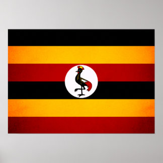 Monochrome Uganda Flag Poster