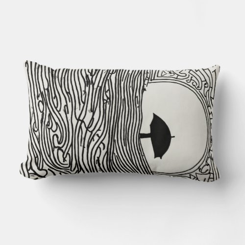 Monochrome Umbrella Elegance Pillow Cover