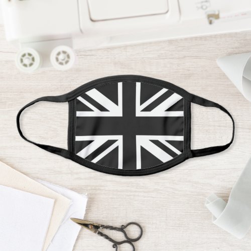 Monochrome Union Jack British Flag Face Mask