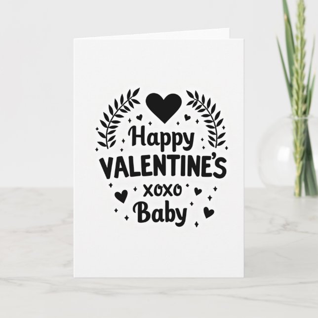Monochrome Valentines Love Card (Front)