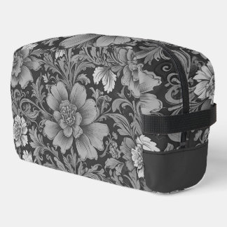 Monochrome Vintage Floral Pattern  Dopp Kit
