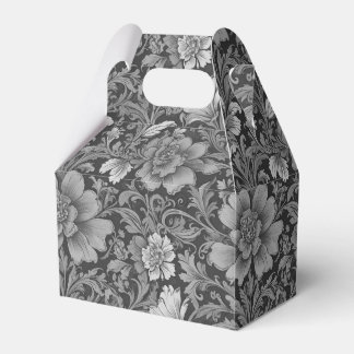 Monochrome Vintage Floral Pattern  Favor Boxes