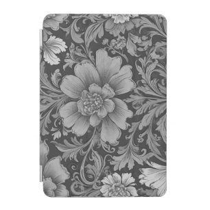 Monochrome Vintage Floral Pattern iPad Mini Cover