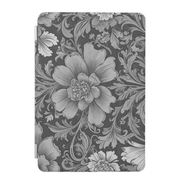 Monochrome Vintage Floral Pattern  iPad Mini Cover (Front)