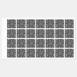 Monochrome Vintage Floral Pattern Labels